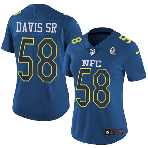 Nike Panthers #58 Thomas Davis Sr Navy Women's Stitched NFL Limited NFC Pro Bowl Jersey